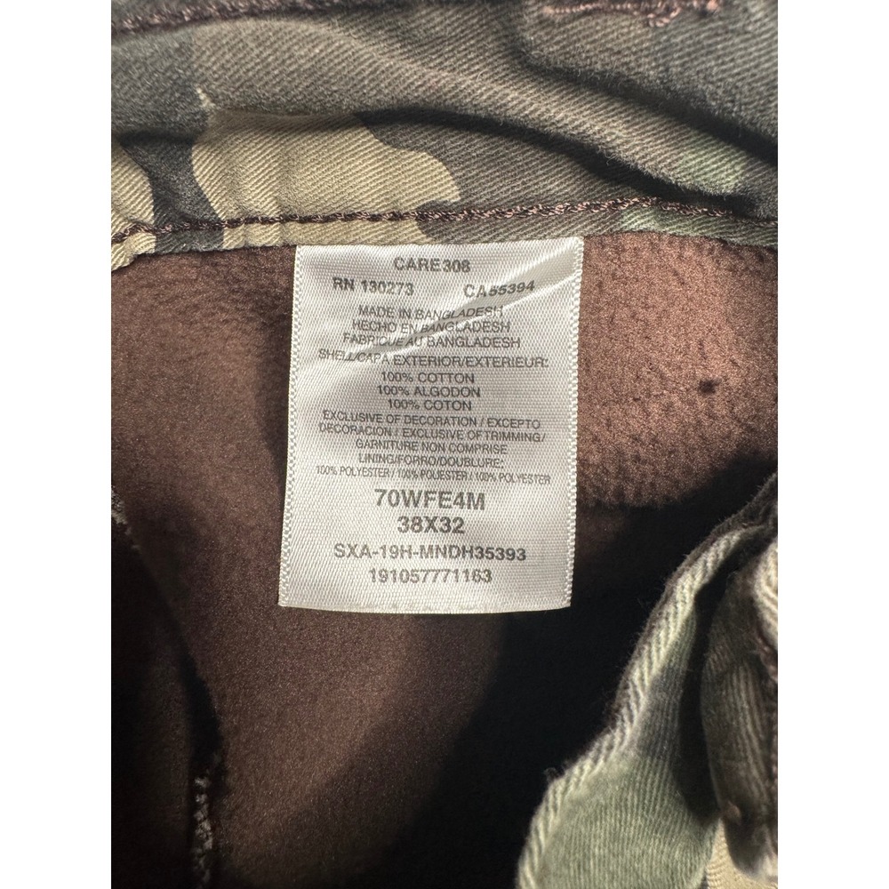 Wrangler Mens Fleece Lined Relaxed Fit Camo Cargo Pants 38x32 Green Brown Camo - Picture 7 of 12
